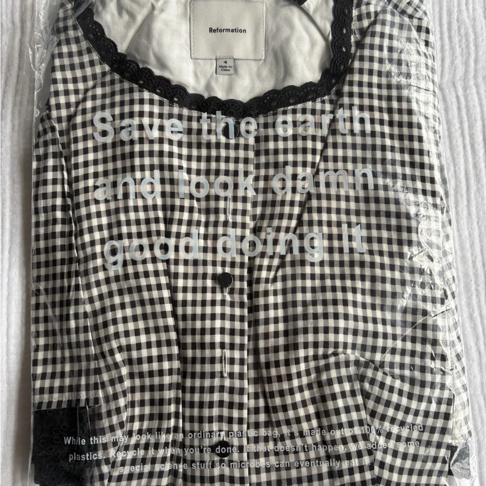 NEW Reformation Valetta Two Piece Matching Skirt Set Remy Check Gingham | US 4 - Picture 7 of 15